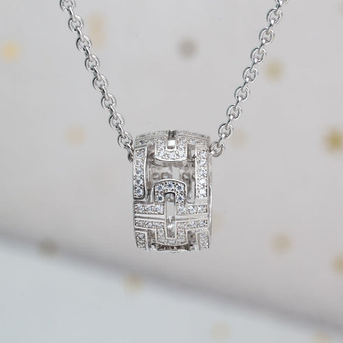 BVLGARI PARENTESI NECKLACE SILVER DIAMOND