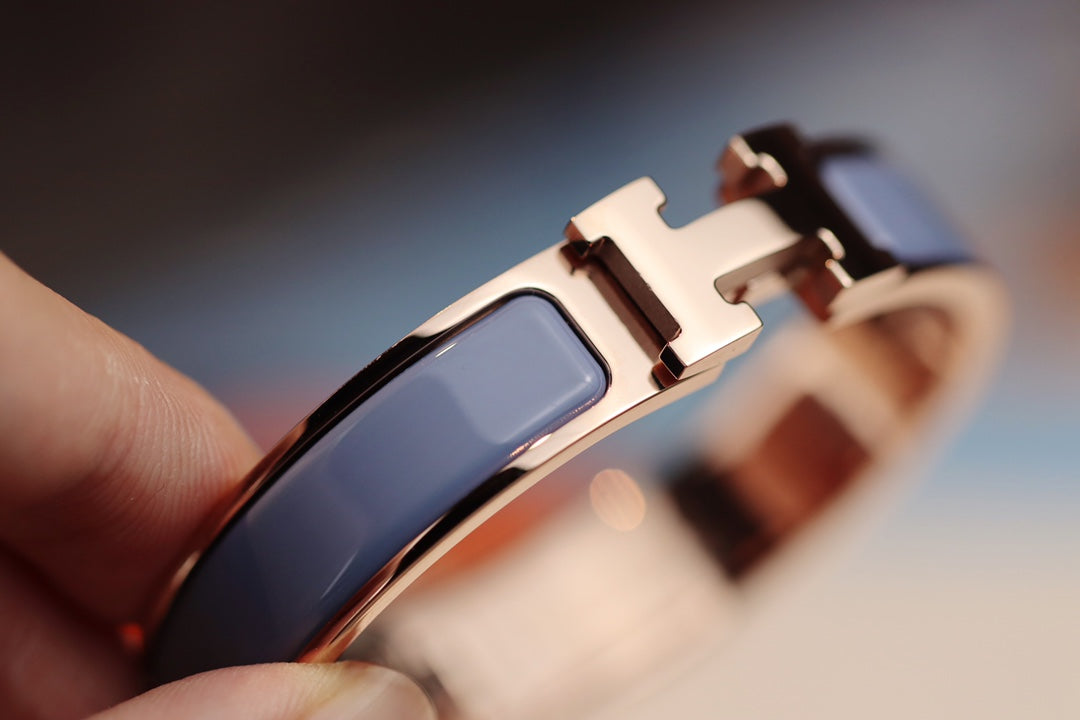 HERMES H BRACELET 12MM BLUE GRAY