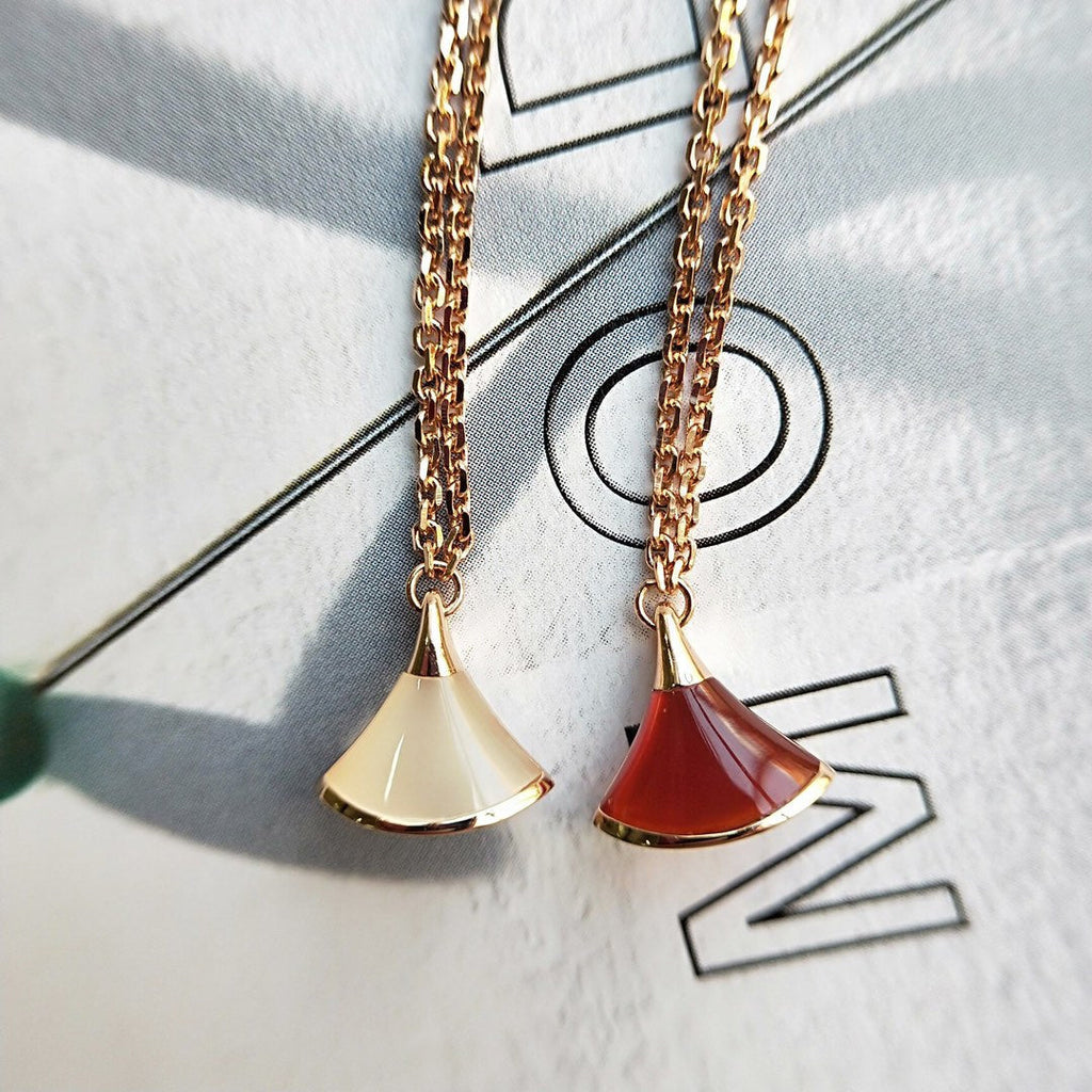 BVLGARI DREAM 1 MOTIF MOP PINK GOLD DOUBLE CHAIN BRACELET