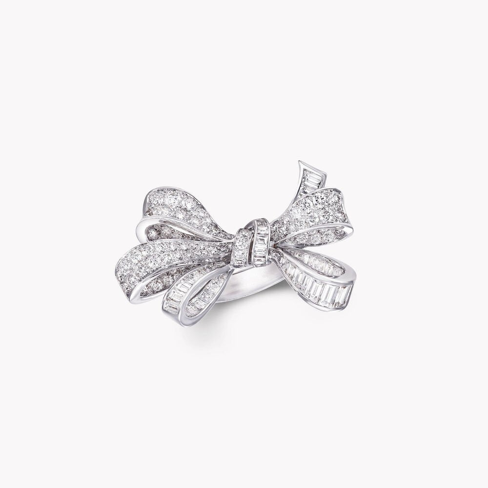 GRAFF TILDAS BOW DOUBLE KNOT SILVER DIAMOND RING