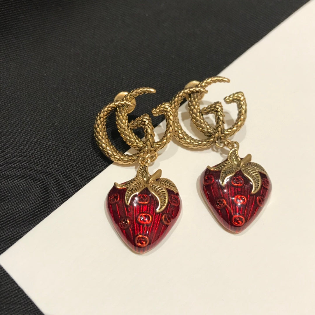 GUCCI GG STRAWBERRY EARRINGS