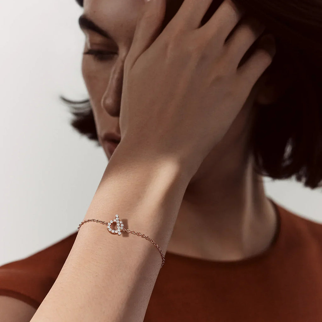 HERMES FINESSE PINK GOLD DIAMOND BRACELET