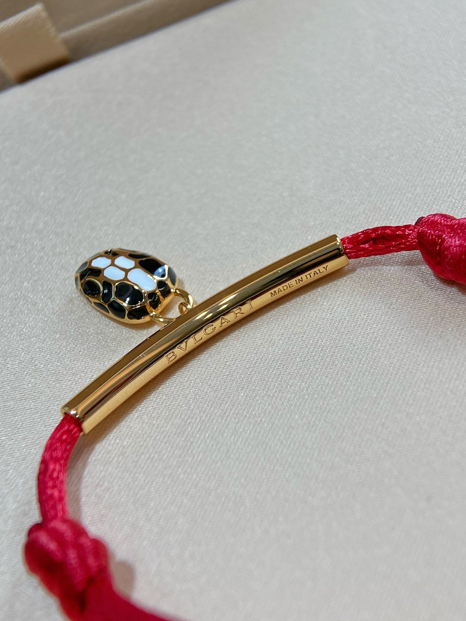 BVLGARI BVL RED SNAKE ROPE BRACELET