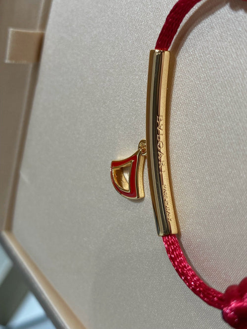 BVLGARI BVL 1 MOTIF LUCKY RED BRACELET GOLD