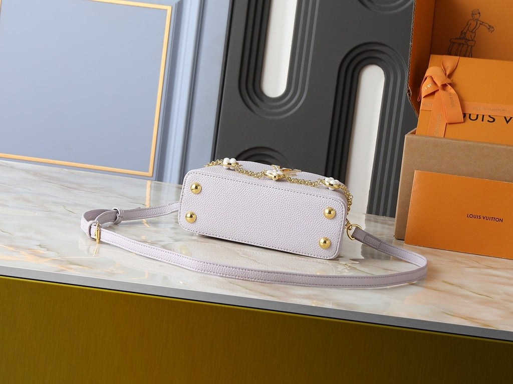 Louis Vuitton Capucines East-West Floral Chain Bag — detail