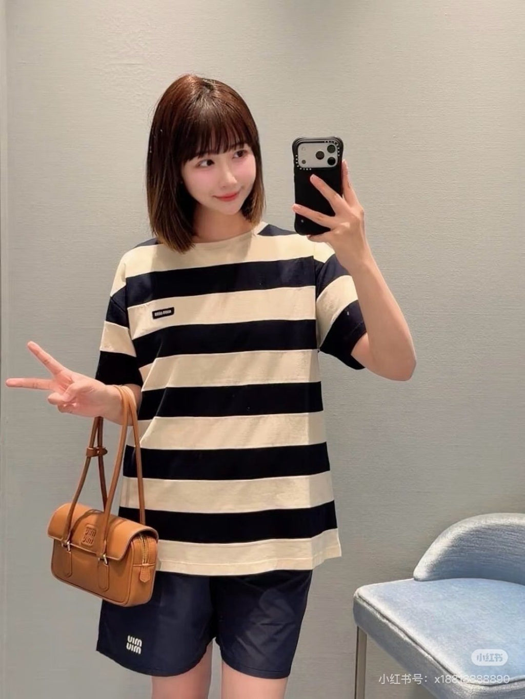 Miu Miu Square-Buckle Baguette Shoulder Bag — model