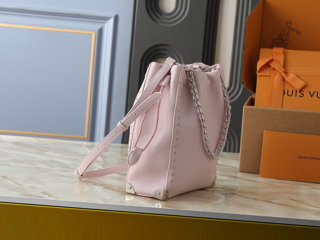 Louis Vuitton Noé Trunk Pale Pink Bucket Bag — side