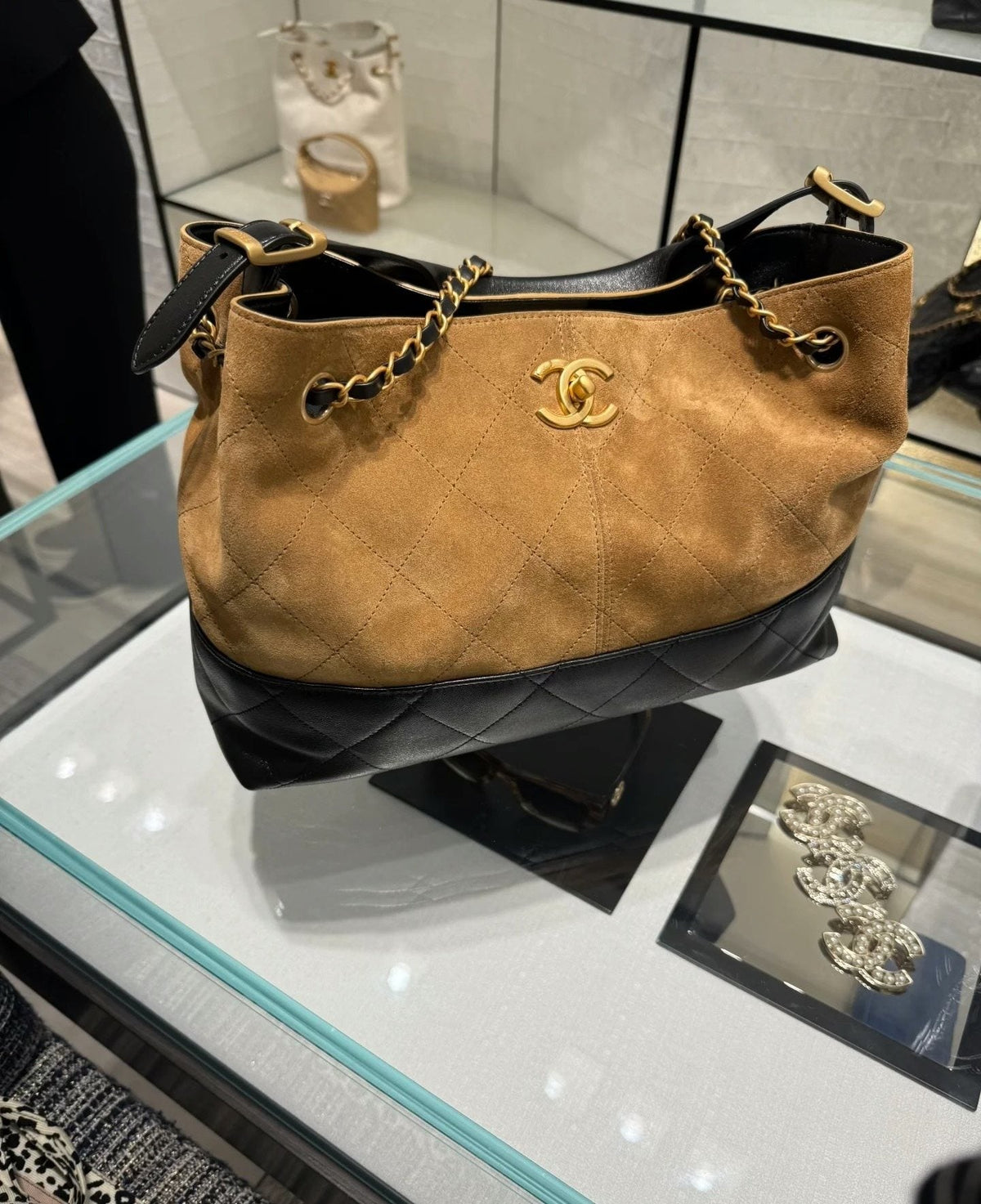 Chanel Two-Tone Quilted Chain Shoulder Bag — hero