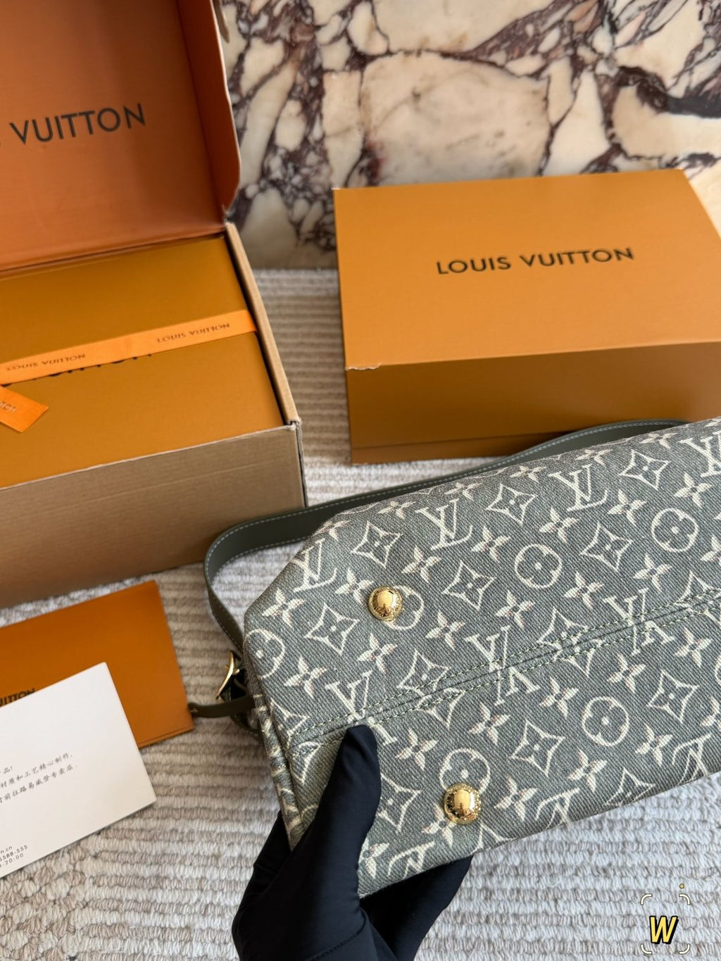 Louis Vuitton Carryall Monogram Shoulder Bag with Pouch — detail