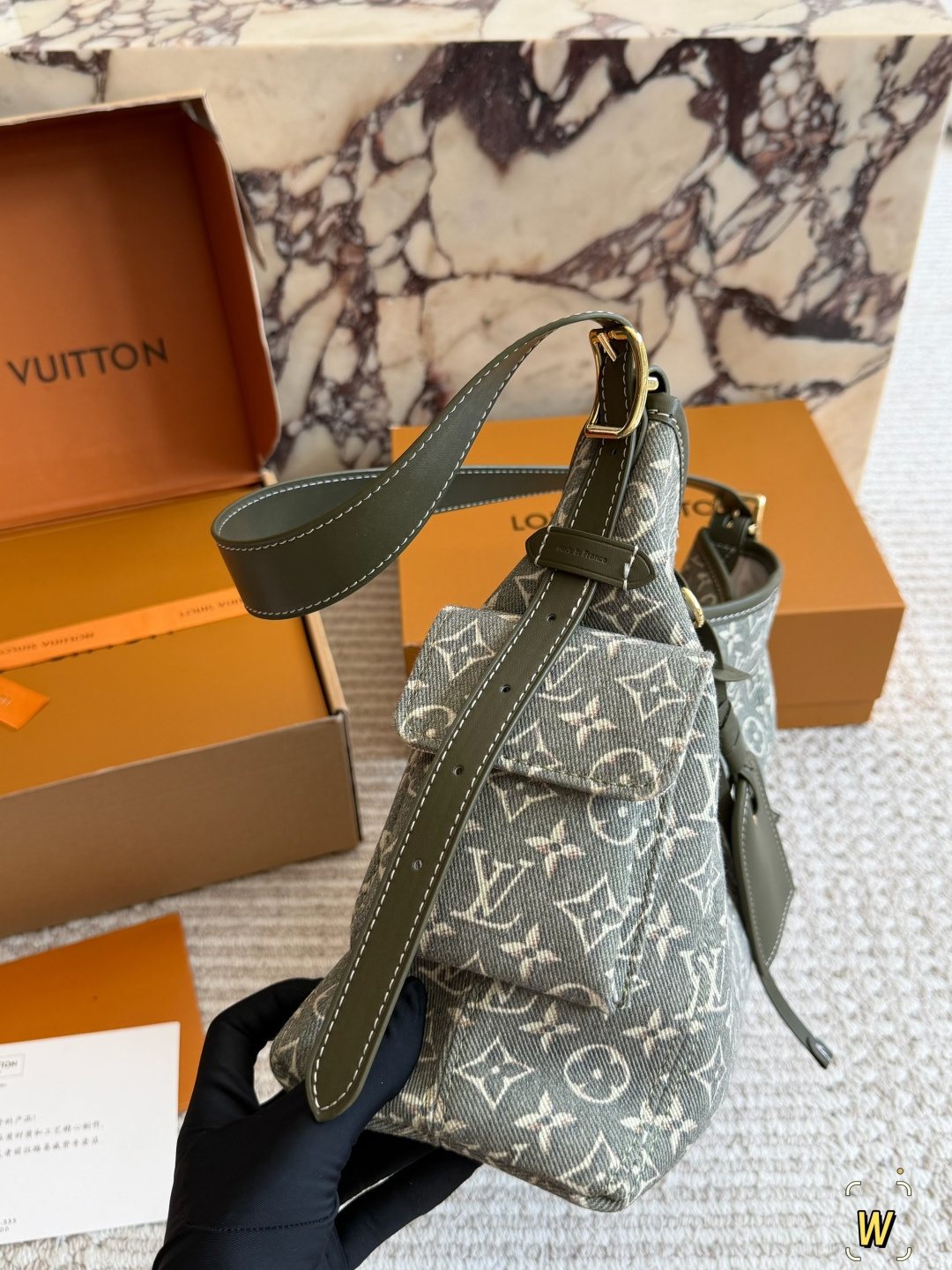 Louis Vuitton Carryall Monogram Shoulder Bag with Pouch — side