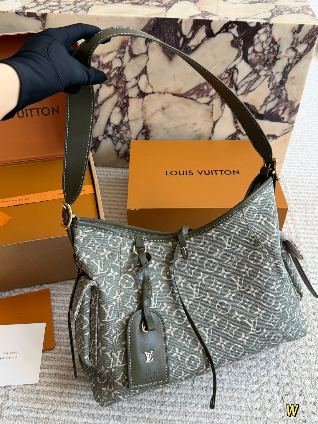 Louis Vuitton Carryall Monogram Shoulder Bag with Pouch — hero