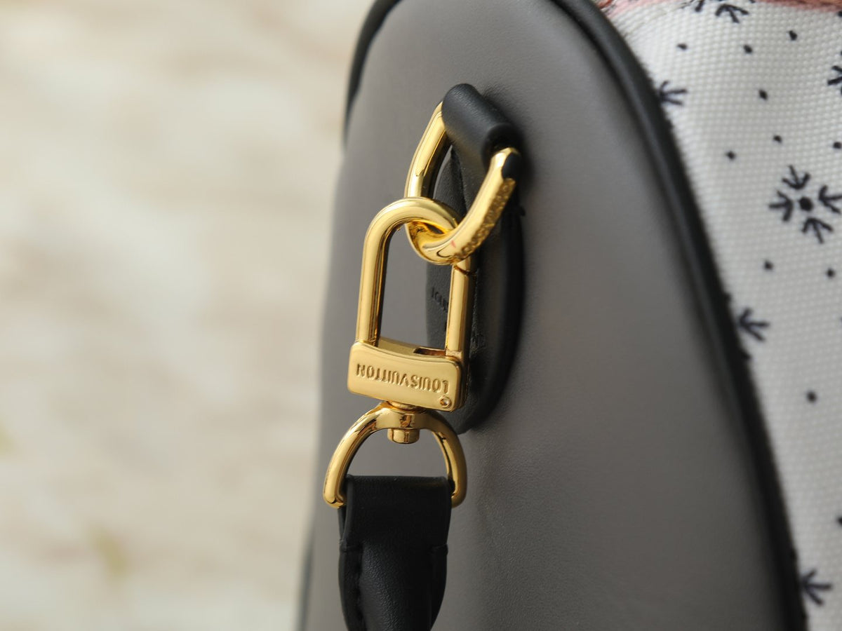 Louis Vuitton Speedy Soft Pink-Band Textile Handbag — detail