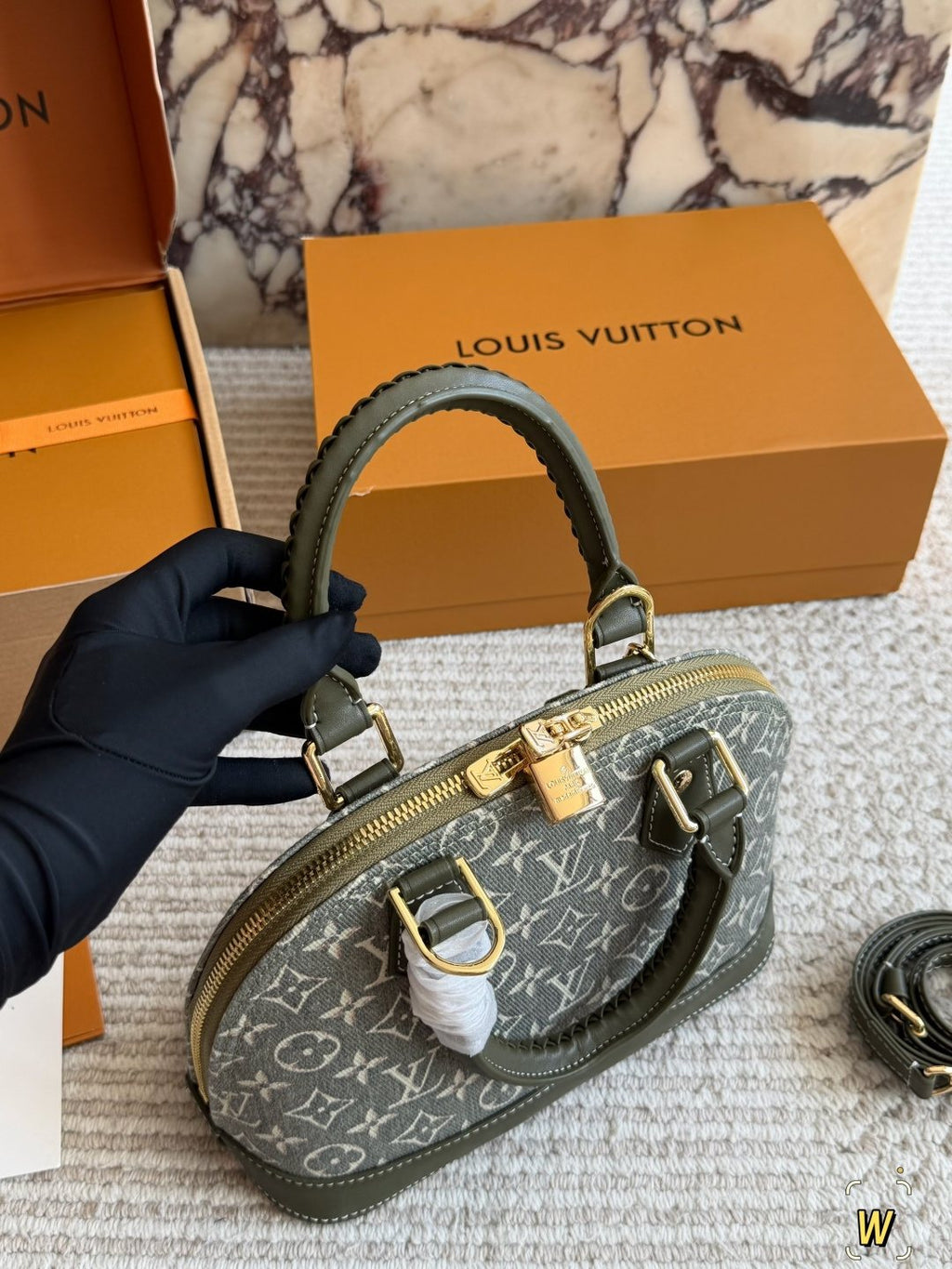 Louis Vuitton Alma BB Monogram Braided-Handle Bag — back