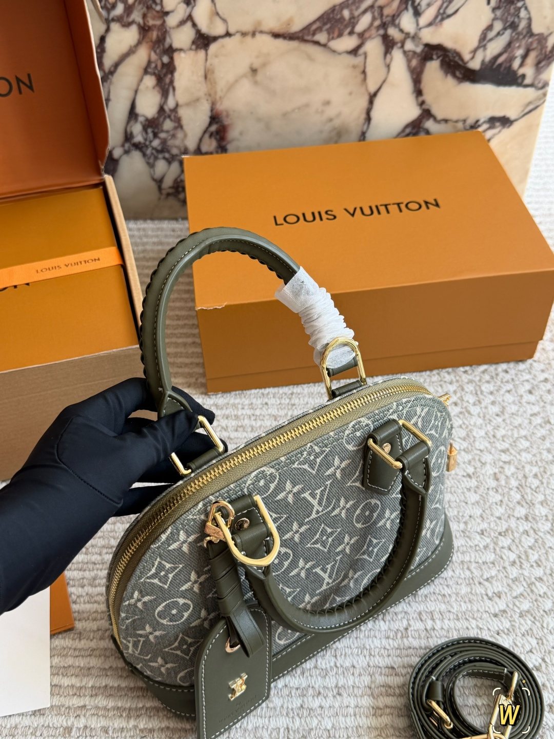 Louis Vuitton Alma BB Monogram Braided-Handle Bag — back