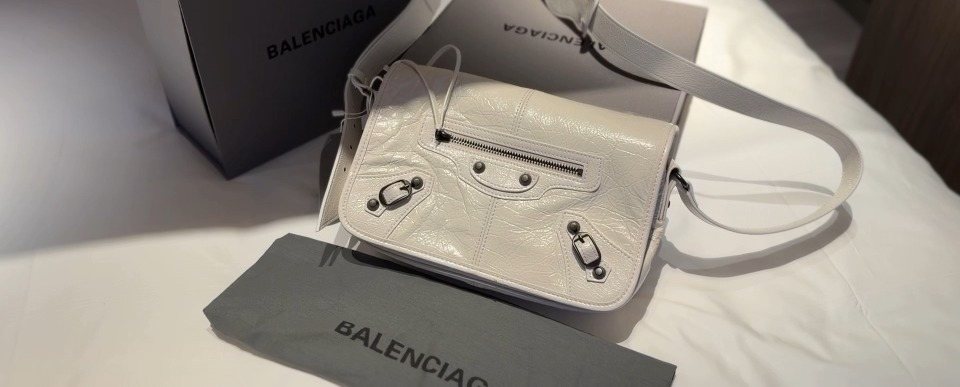 Balenciaga Studded Panel Shoulder Bag — front