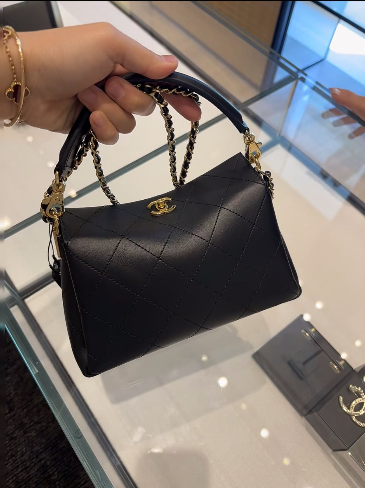 Chanel Diamond-Quilted Top-Handle Bag — hero