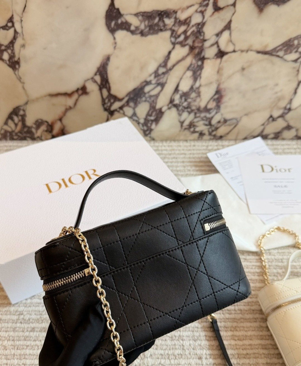 Dior Quilted Top-Handle Box Bag — back