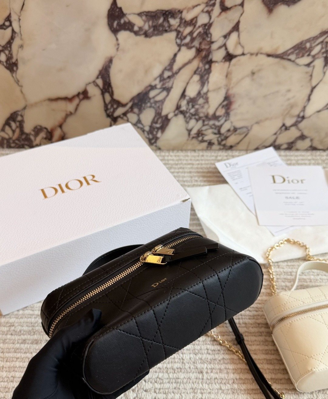 Dior Quilted Top-Handle Box Bag — model