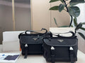 Prada Black Nylon Double-Buckle Messenger Bag — hero