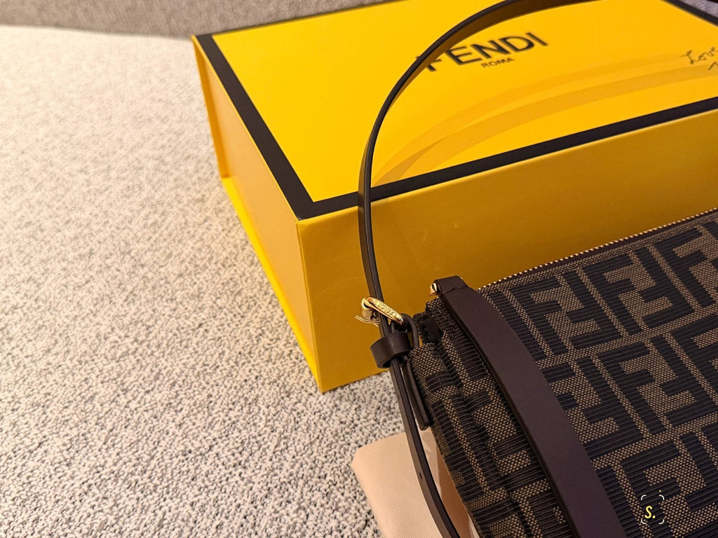 Fendi FF Monogram Zip-Top Shoulder Bag — detail