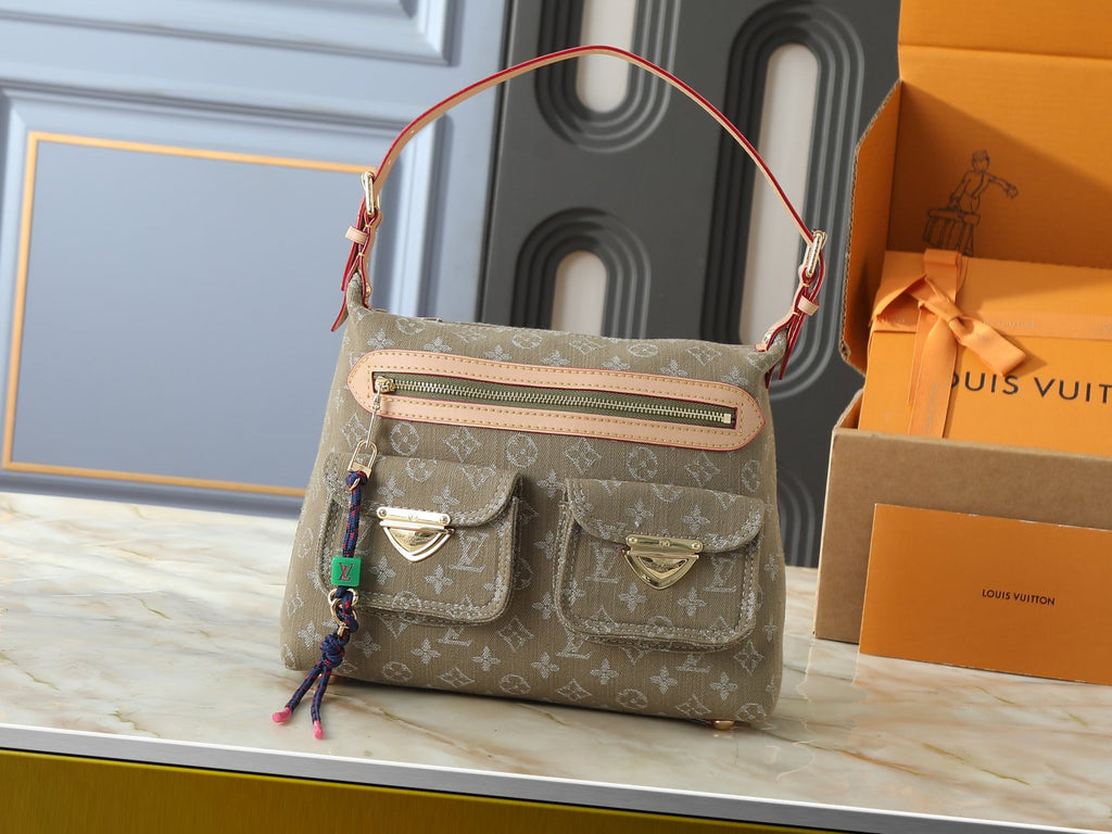 Louis Vuitton Denim Rendez-Vous Baggy Shoulder Bag — front