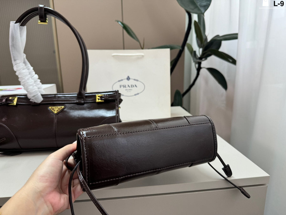Prada Bonnie Dark Brown Baguette Bag — detail