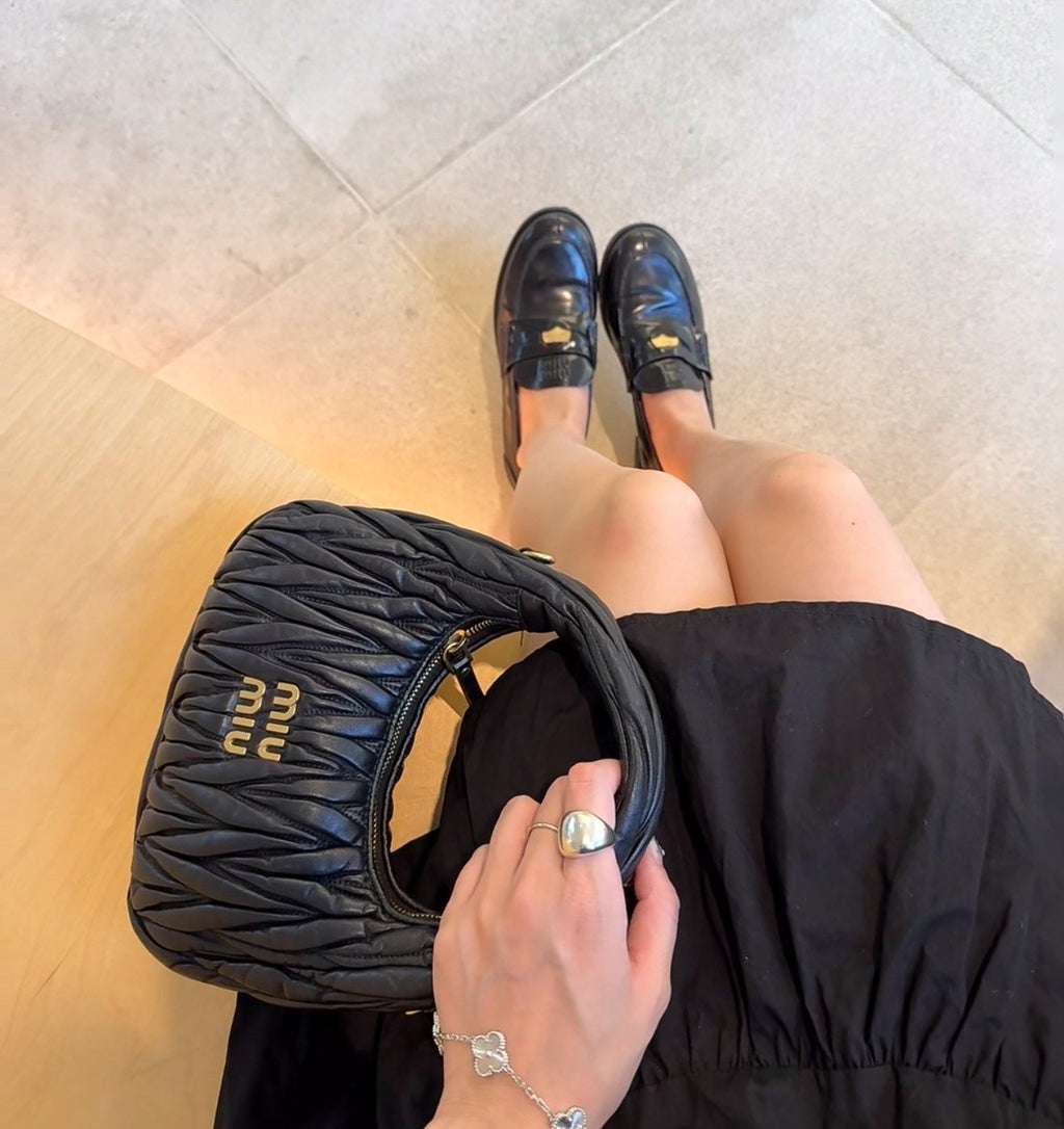 Miu Miu Wander Gathered Top-Handle Bag — model
