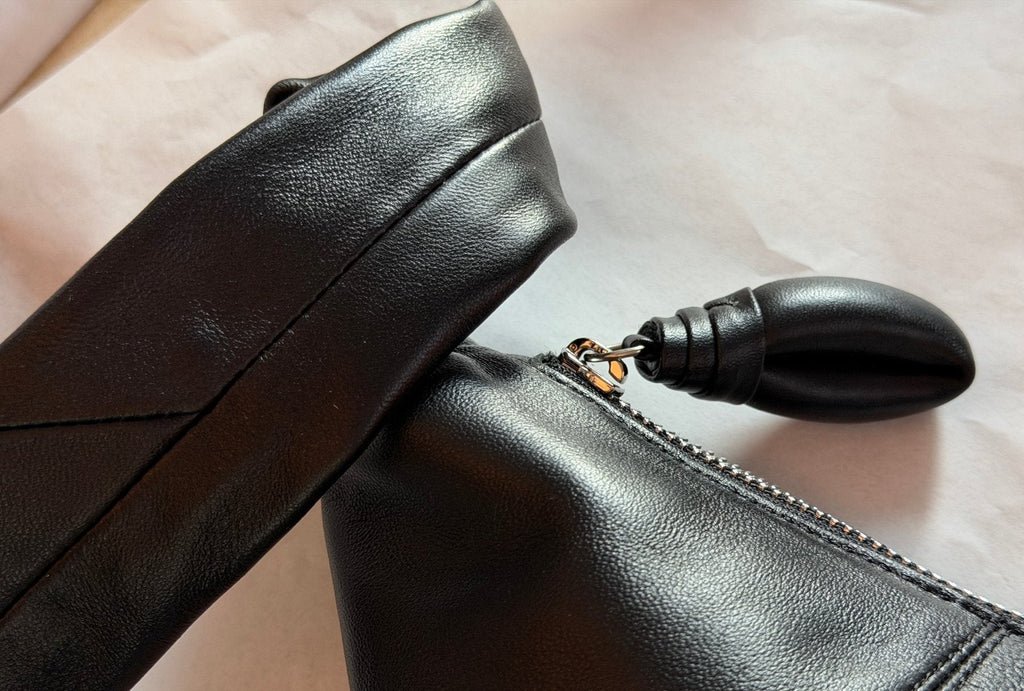 Lemaire Paneled Crescent Shoulder Bag — detail