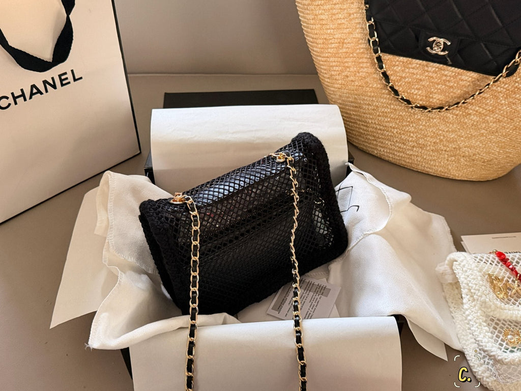 Chanel Coco Beach Woven Marine Charm Flap Bag — back