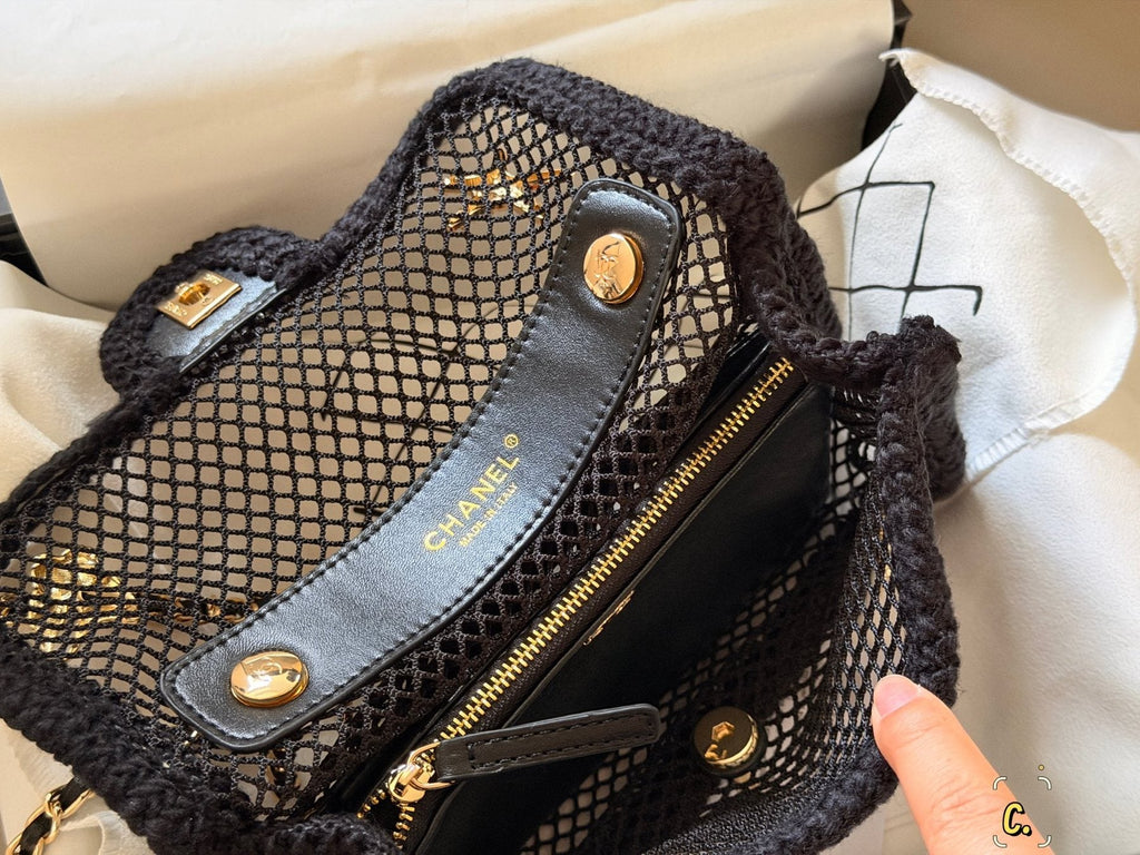 Chanel Coco Beach Woven Marine Charm Flap Bag — front