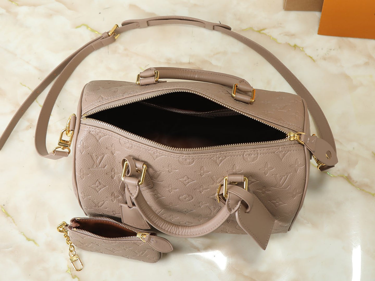 Louis Vuitton Speedy Bandoulière Embossed Monogram Bag — front