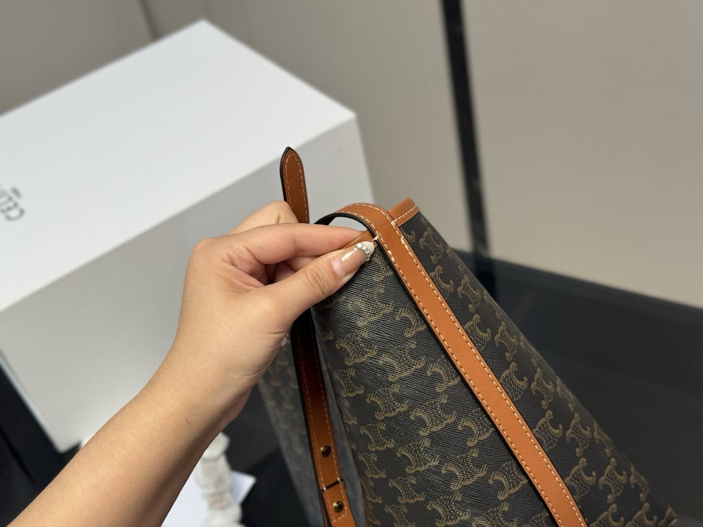 Celine Soft Shopper Monogram Bag with Pouch — front