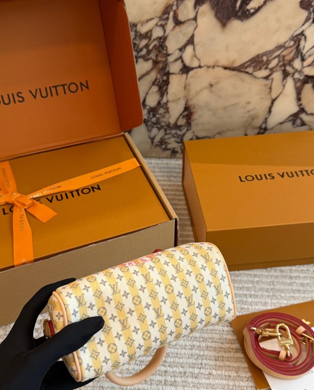 Louis Vuitton Nano Speedy Monogram Barrel Bag — detail