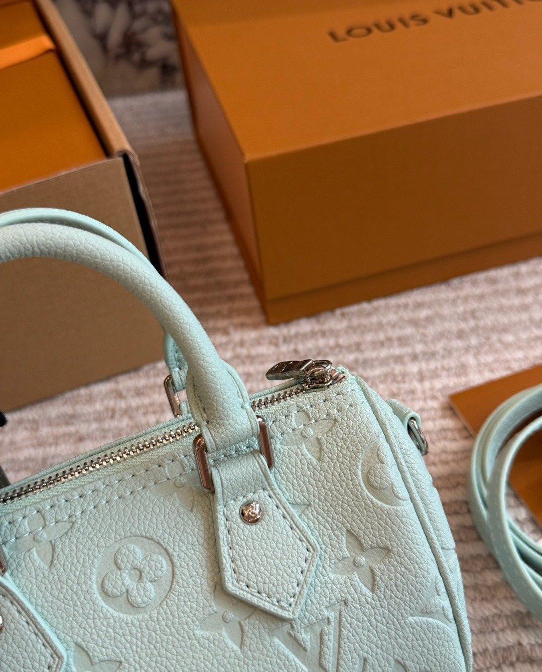 Louis Vuitton Nano Speedy Monogram Barrel Bag — detail