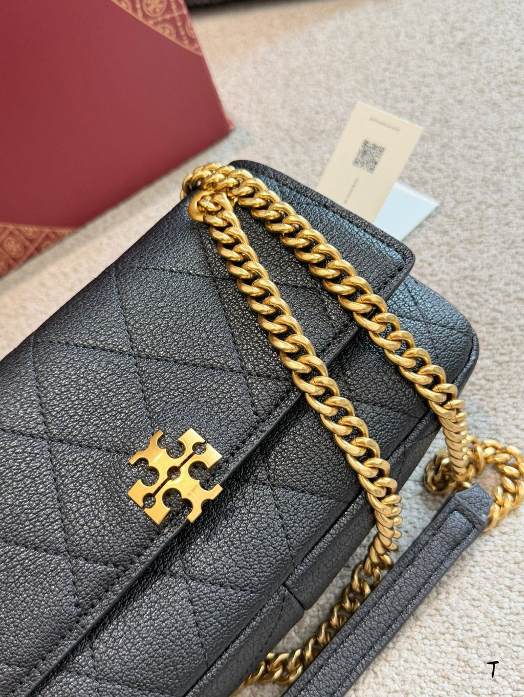 Tory Burch Charlie Quilted Chain-Strap Shoulder Bag — detail