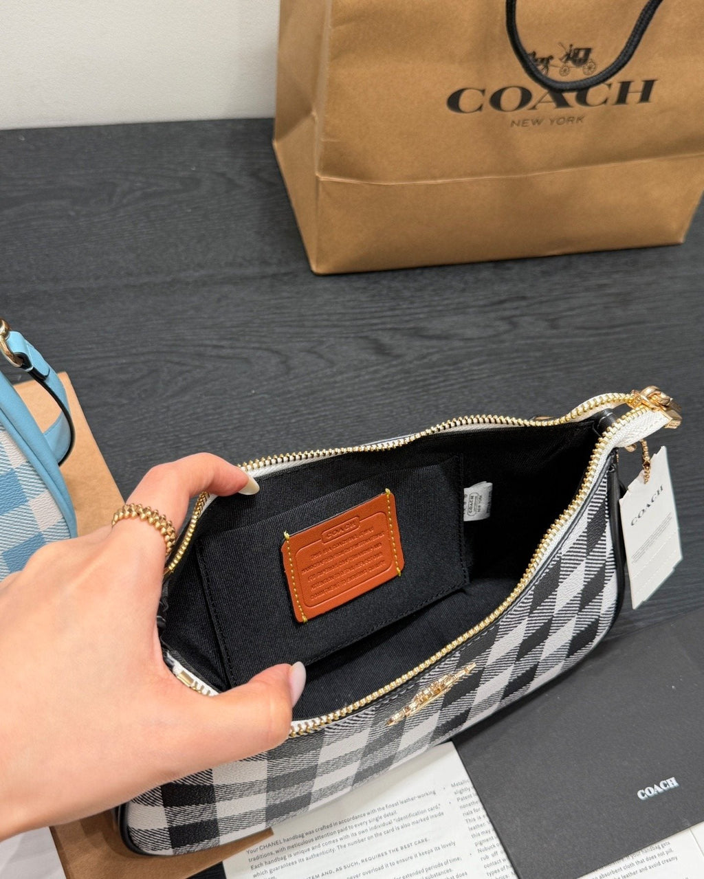 Coach Teri Checked Shoulder Bag — detail