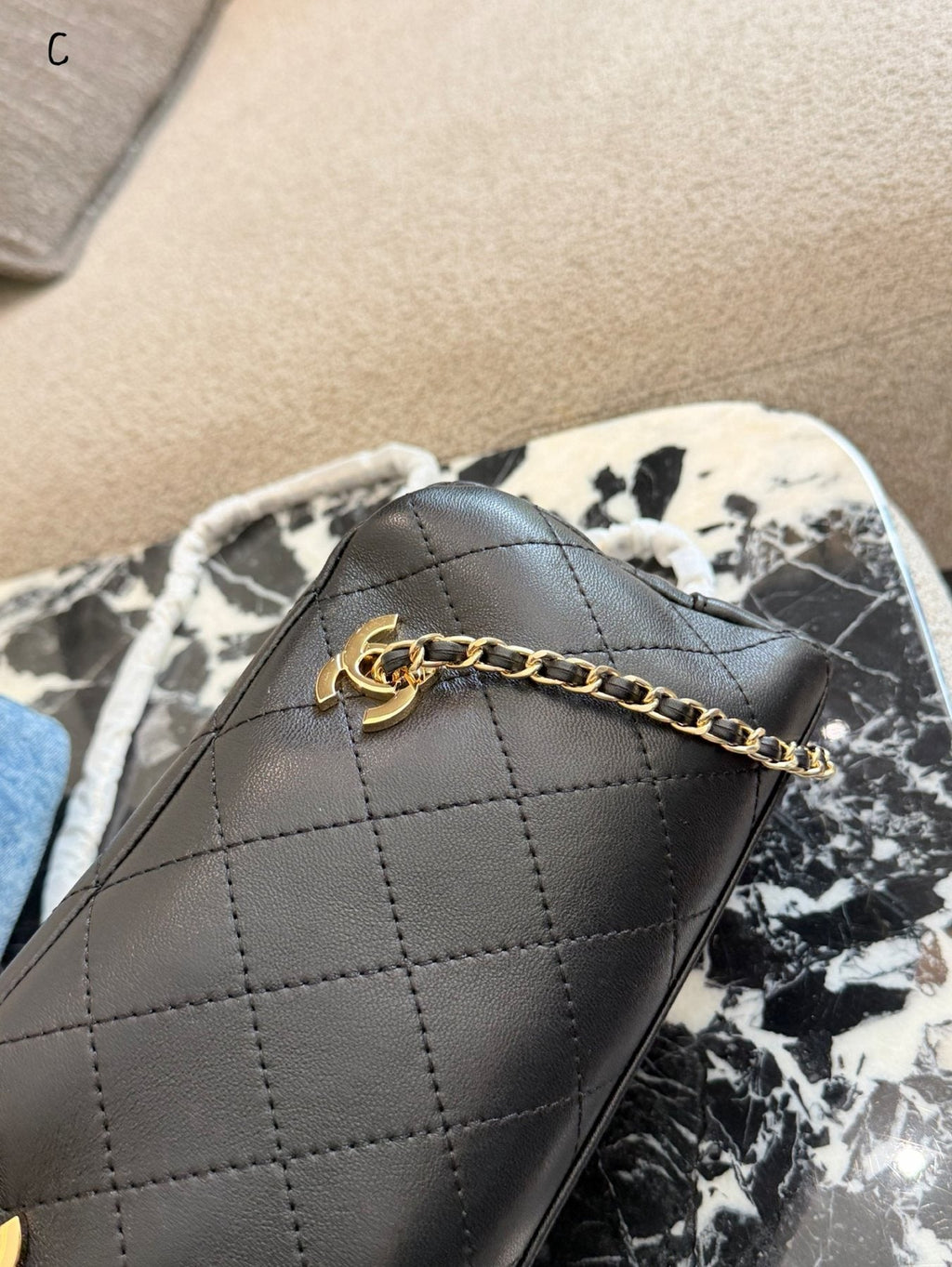 Chanel Rounded Baguette Chain Shoulder Bag — detail