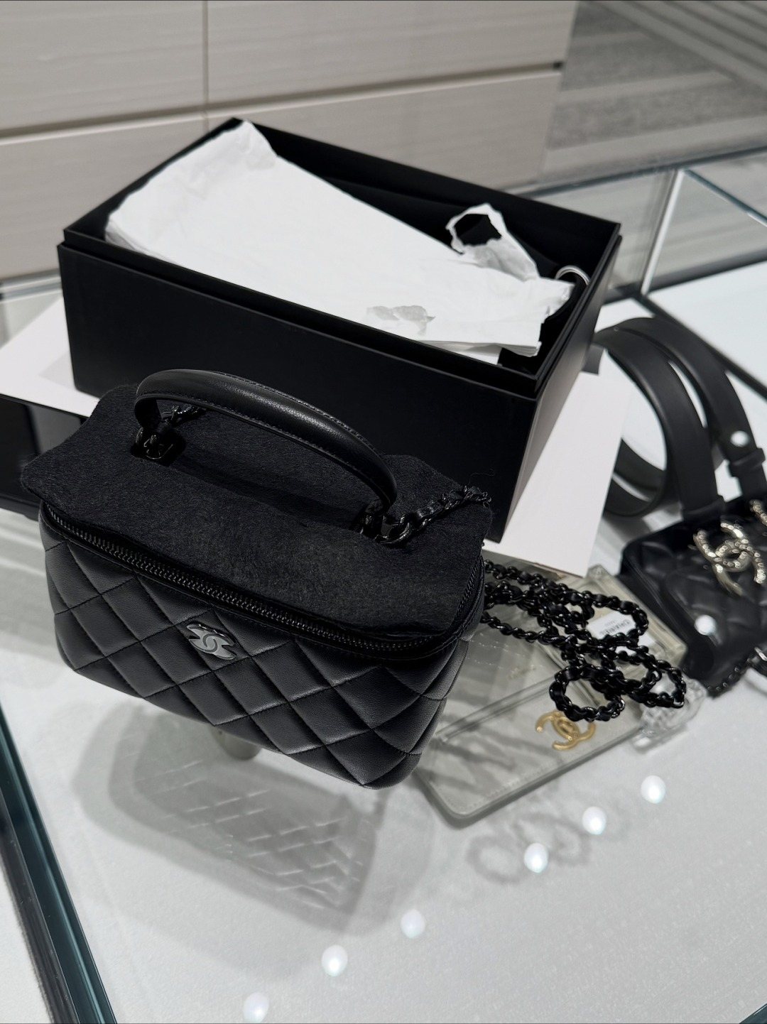 Chanel Trendycc Quilted Top-Handle Bag — detail