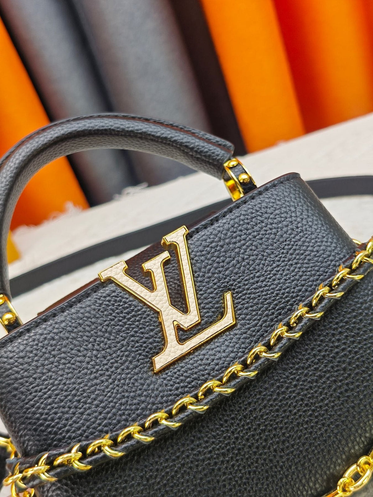 Louis Vuitton Capucines Nano Mirage Chain Top-Handle Bag — detail