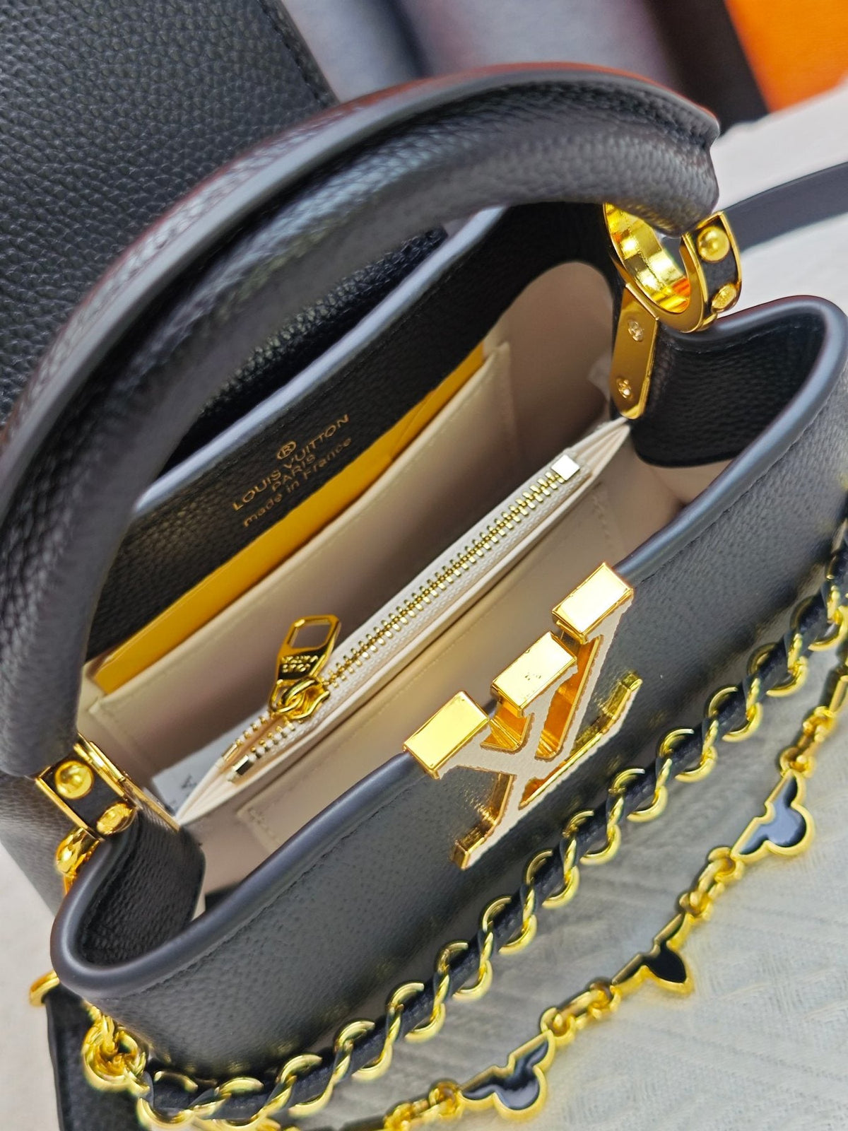 Louis Vuitton Capucines Nano Mirage Chain Top-Handle Bag — detail