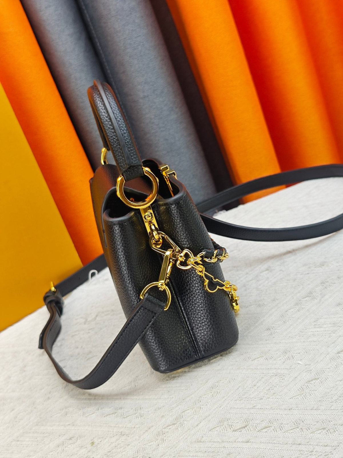 Louis Vuitton Capucines Nano Mirage Chain Top-Handle Bag — side
