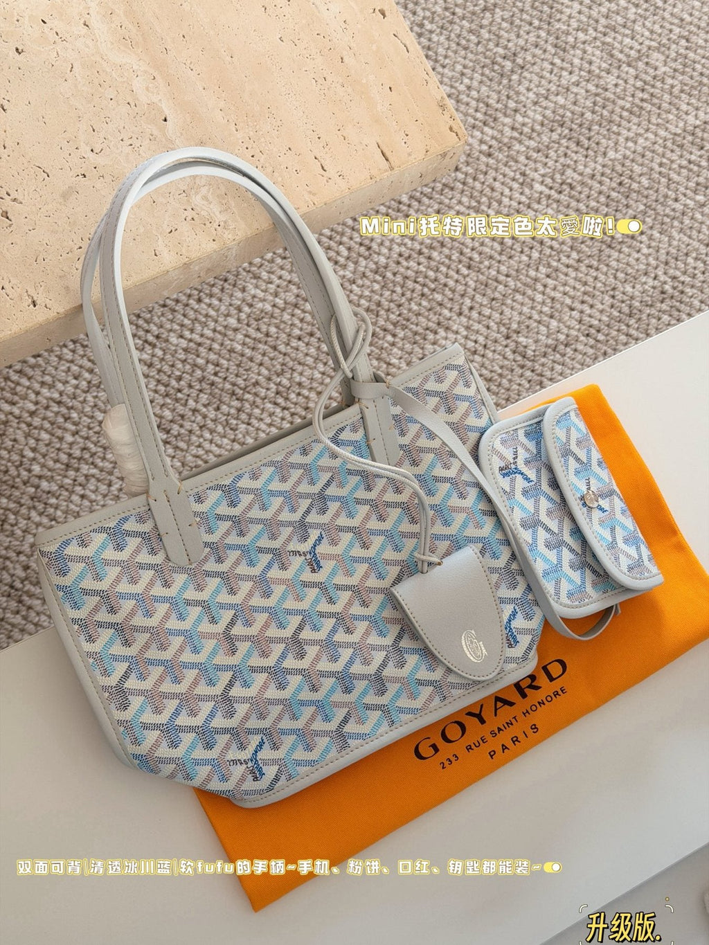 Goyard Geometric Pattern Open-Top Tote Bag — detail