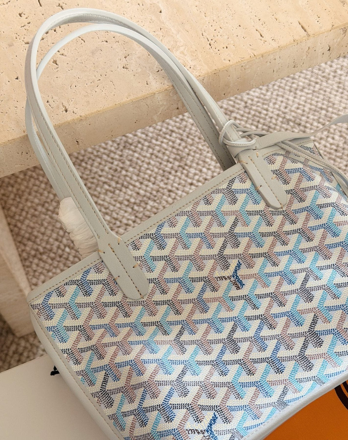 Goyard Geometric Pattern Open-Top Tote Bag — detail