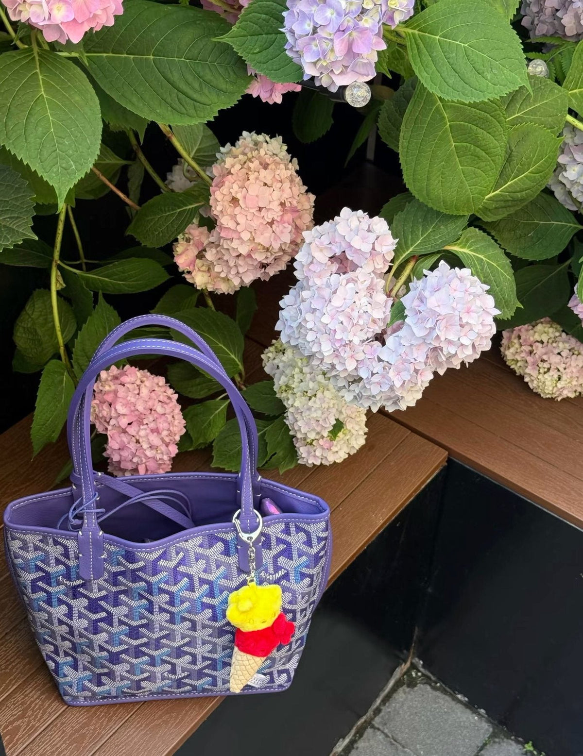 Goyard Geometric Pattern Open-Top Tote Bag — detail