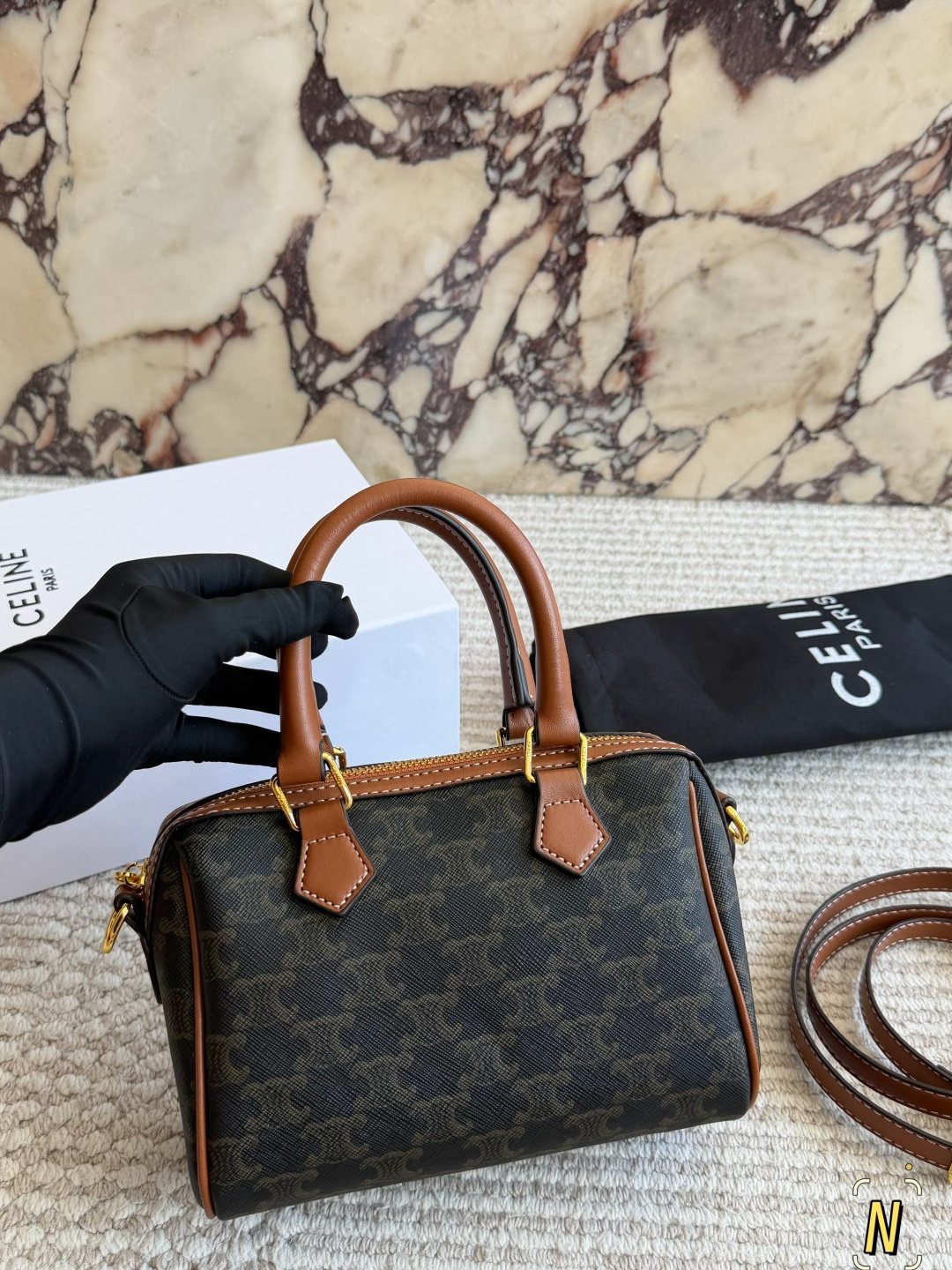 Celine Monogram Rounded Top-Handle Bag — back