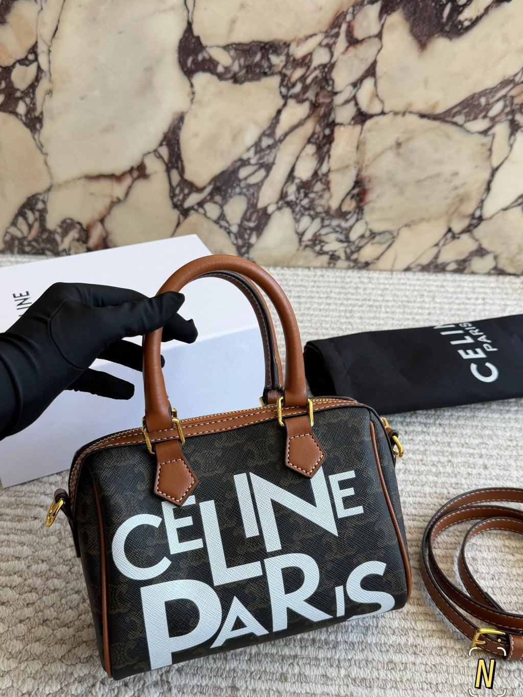 Celine Monogram Rounded Top-Handle Bag — hero