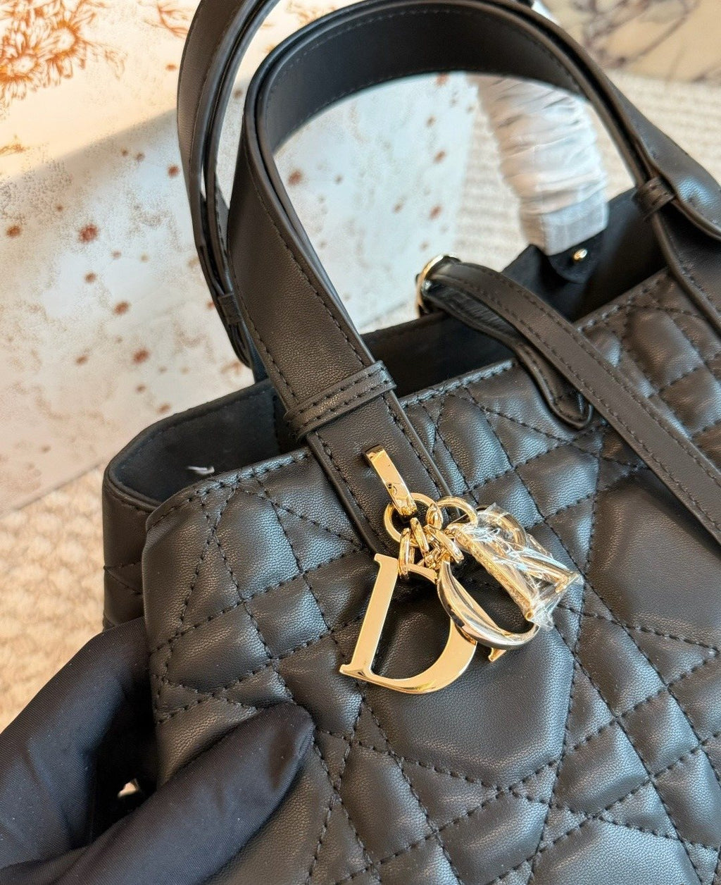 Dior Toujours Quilted Tote Bag — detail