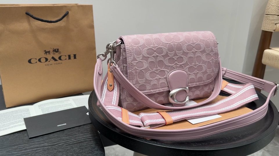 Coach Soft Tabby Pink Signature Shoulder Bag — hero