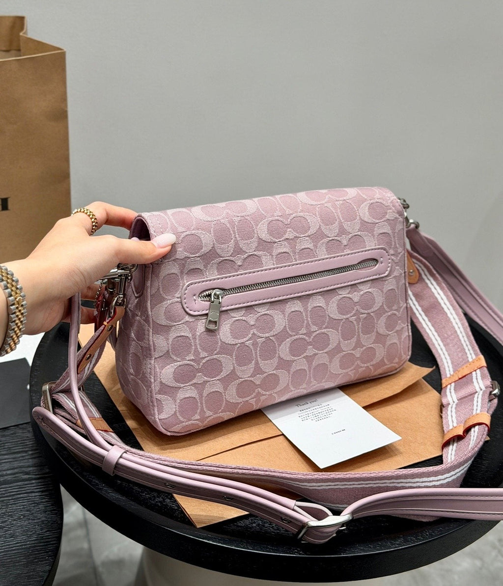 Coach Soft Tabby Pink Signature Shoulder Bag — back