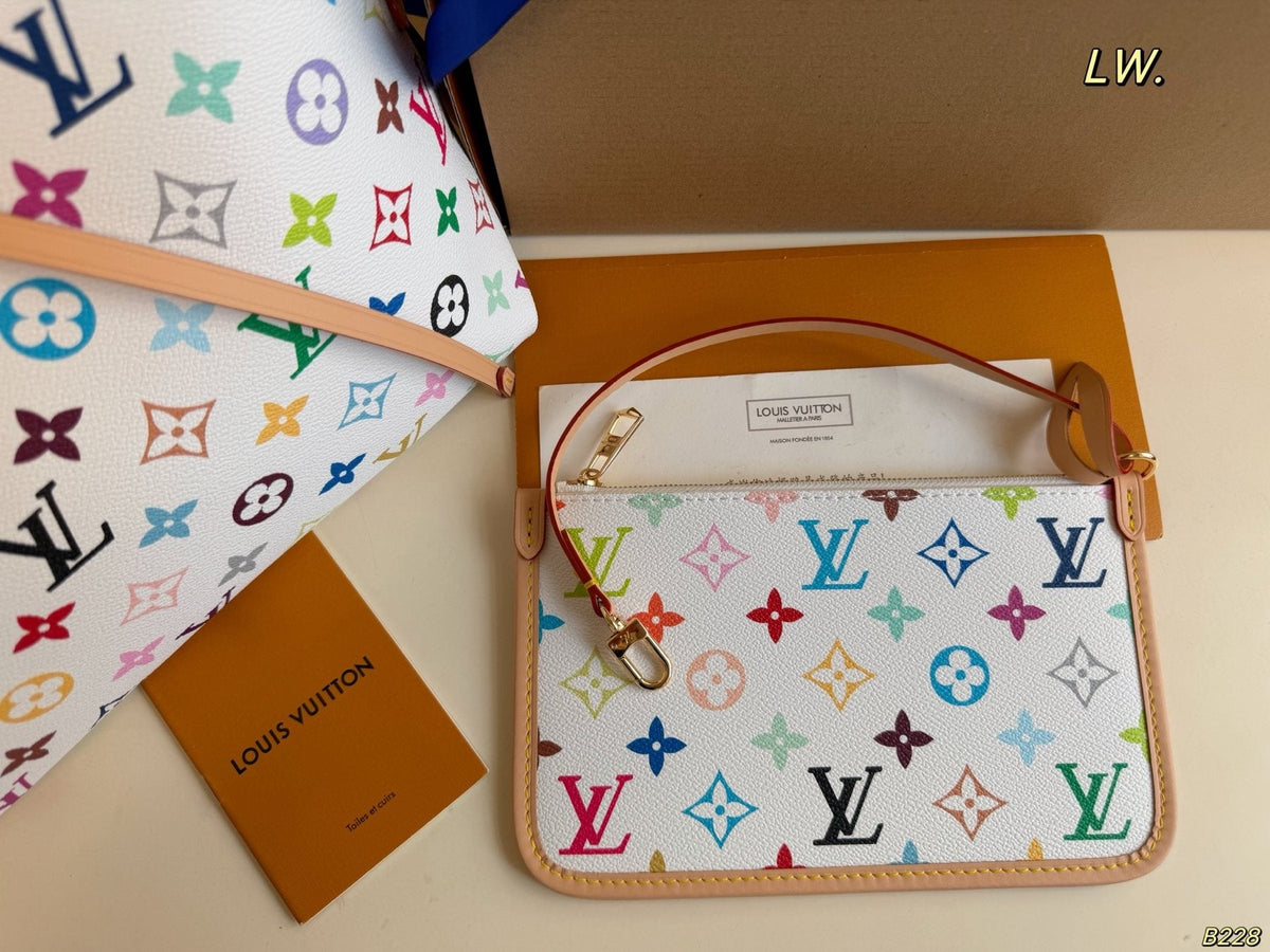 Louis Vuitton Carryall White Multicolor Monogram Shoulder Bag — detail